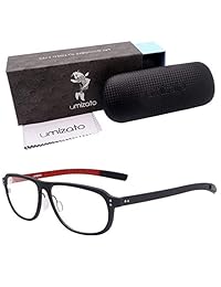Umizato - Gafas para videojuegos con bloqueo de luz, color azul, para hombres y mujeres, de fibra de carbono, para dormir mejor, proteger tus ojos, alivia la fatiga de la tensión, bloquea los rayos UV, gafas antirreflejos (Nebula en Sangría Negro)