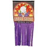 Halloween Haunters Hanging Clown Doorway Entryway Window Curtain or Door Cover - 66