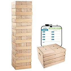 Giant Tumbling Timber Toy - 60 Jumbo Wooden Blocks