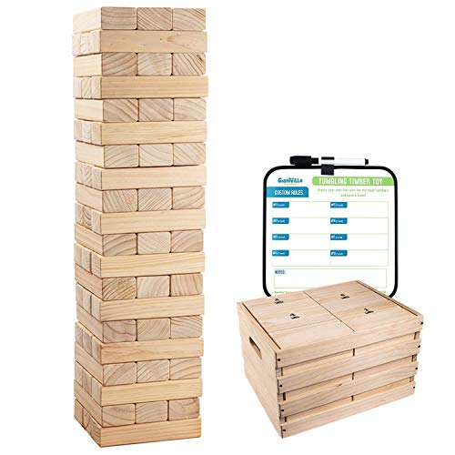 Giant Tumbling Timber Toy - 60 Jumbo Wooden Blocks