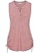 Messic Women's Casual Sleeveless V Neck Drawstring Sides Shirring Work Tank Blouse Top