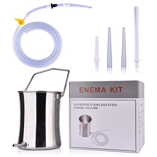 Buy NonToxic Stainless Steel Enema Bucket Kit. 2.0 Litre Phthalates