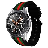 Sport Band Compatible with Gear S3 Frontier Classic Galaxy Watch 46mm Smart Watch, 22mm Soft Silicone Sports Replacement Strap Samsung Gear S3 Frontier (S3 Black/Green/Red)