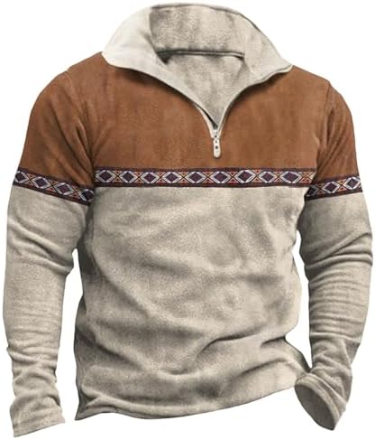 Mens Aztec Cowboy Vintage Graphic Western Fashion Sweaters Long