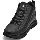 CALTO Men's Invisible Height Increasing Elevator Shoes - Glacier White Leather/Mesh Lace-up Sporty Trainers - 4 Inches Taller - G3329 - Size 6 D(M) US 5 thumbnail image