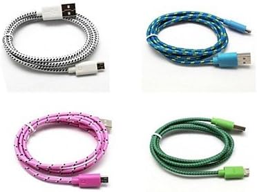 Rayshop - 1M Micro USB Strong Braided Data Sync Charger Cable for Samsung Galaxy Tab & Phone ( Color : Pink )