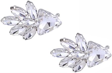 Zebratown 1Pairs Crystal Shoe Clips Rhinestone Square Shoe Clutches Crystal Bridal Shoes Athena (Flower)