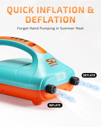 Swonder 20PSI High Pressure Digital Electric Air Pump for Stand Up Paddle Board | Kayak | Tent, SUP Inflator with Intelligent Dual Stage & Auto-Off, Two Colors