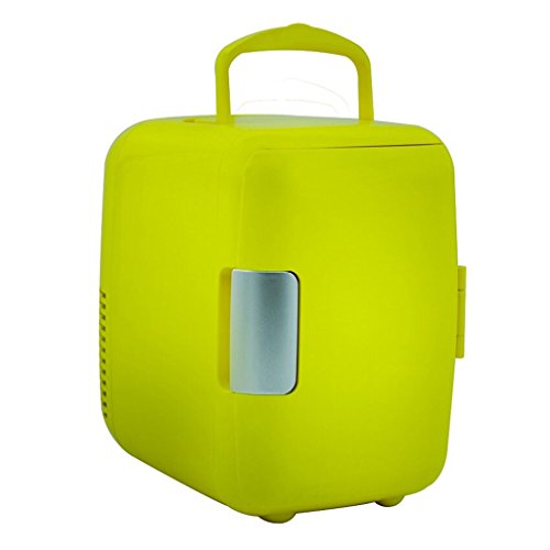 Click Here to See More Images ZJⓇ Mini Refrigerator Car Refrigerator - 4L Car Refrigerator Car Dual-use Mini Portable Refrigeration Heating Breast Milk Cosmetics Student Dormitory Heating And Cooling Box # (Color : Green)