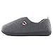 Men's Comfort Polar Fleece Slip on Slippers Color Block Memory Foam House Loafers Shoes w/Indoor, Outdoor Sole (Large/11-12 D(M) US, Gray)