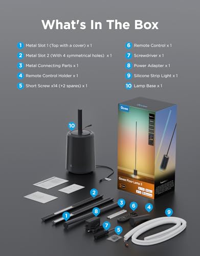 Govee Floor Lamp 3 with Luminblend+ Technology, Dimmbar RGBWWIC 2100lm Standing Lamp, Work with Matter,1000-10000K Modern Floor Lamp for Living Room, Bedroom, Corner Lamp with Dynamic Scenes