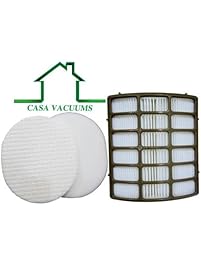 Shark Navigator Professional Upright Vacuum Filter Kit fits NV80, NV60, NV70, NVC80C, UV420, NV90, NV95 part # XFF80 & XHF80, by Casa Vacuums