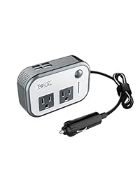 Foval   Inversor de corriente de coche de 200 W CC 12 V a 110 V AC convertidor con 4 puertos USB cargador