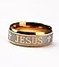 Tanyoyo 8MM stainless steel Gold Plated Jesus Cross Ring Size 6-14