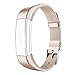 SWEES Genuine Leather Bands Compatible with Alta & Alta HR, Genuine Leather Band with Buckle Replacement Wristband Small & Large Women Men, Silver, Gold, Black, Brown, Pink, Grey