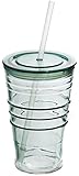 Home Essentials & Beyond 8384 20 oz. Thirst Rings Recycled Green Tumbler with Cover and Straw