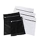 ZANEDY Mesh laundry Bags Protection Washing Drying Bag For Bra lingerie ,with Rust Proof Zipper, Set of 5 (2 Medium & 2 Large & 1 Extre Large) -Black & White