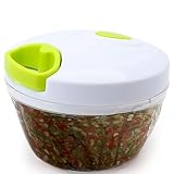 TOPULORS Manual Food Chopper Hand-Powered Food Chopper Compact Handheld Onion Chopper, Garlic Squeezer, Ginger Slicer, Pepper Cut, Herbs Chop, Cheeses Chopper Masher