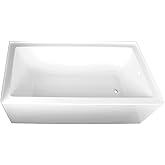 Aqua Eden VTAP603222R 60-Inch Acrylic 3-Wall Alcove Tub with Right Hand Drain Hole, White