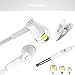 Wotmic Headphones Stereo Wired Earphones In-Ear Earphones Control Crystal Sound Earbuds with Mic, White