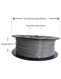 cctree impresión 3d filamento pla de, para Creality cr 10s S5 precisión +  Bobina de 2.2 pound (2.2lbs), 20 colores, gris, 1