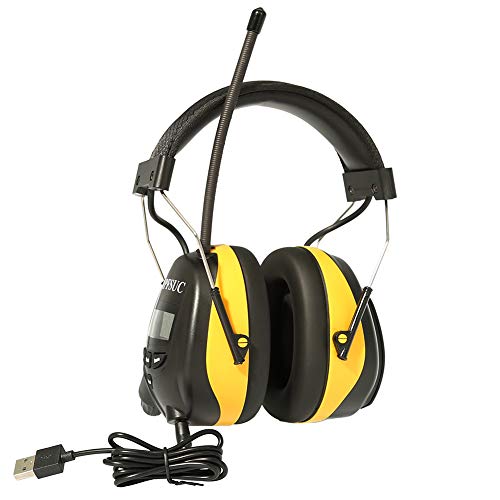 DIPFSUC Rechargeable Bluetooth AM/FM Radio Headphones,Wireless Hearing Protection Safety Work
