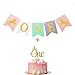 Wulagogo Unicorn Smash Cake Kit First Birthday One Banner Highchair Banner with Gold Glitter Unicorn One Cake Topper for Birthday Supplies Decorations