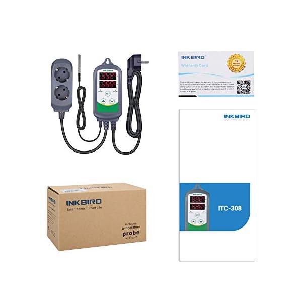Inkbird ITC-308 Digitaler Temperaturregler mit fÃ¼hler, Heizen KÃ¼hlen Temperaturschalter, 230V Thermostate – Bild 7