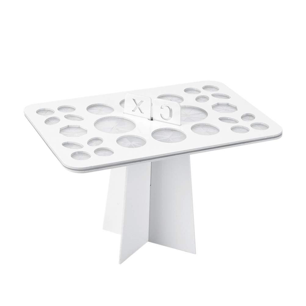 Minkissy Minimalist White Makeup Brush Rack 26 Holes Drying Rack Organizer