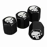 LEORX Skull Type Auto Car Tire Valve Caps Covers - 4pcs (Black)
