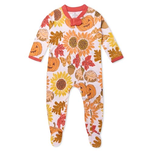 HonestBaby Celebration Sleep & Play Footed One-Piece Pajama Sleeper 100% Organic Cotton, Fall Harvest, 6-9 Months at Amazon