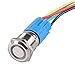 ESUPPORT Momentary 19mm 12V 5A Blue LED Light Angel Eye Metal Push Button Toggle Switch Socket Plug Wire Home Office