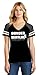 Ladies Game V-Neck Tee Dunder Mifflin A Paper Company Funny TV Show Shirt Black/Heathered Charcoal L