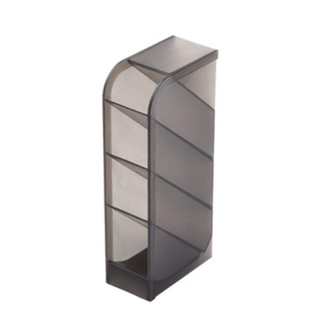 junnire Multi-Function Desktop Pen Holder Office Storage Case Easy Clean Clear Plastic Resin