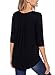 BLENCOT Women's Casual 3/4 Sleeve Button up Flare Tunic T-Shirt Pleated Solid Swing Blouse Tops