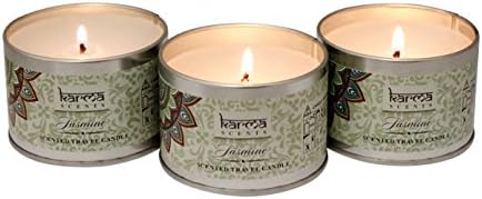 Scented Candles Aromatherapy Jasmine 3 Set Gift Pack, 4.4 Ounces, By Karma Scents