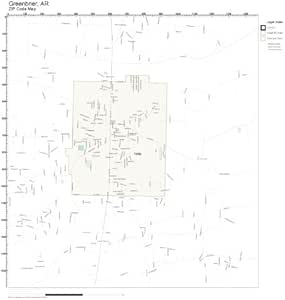 Amazon.com: ZIP Code Wall Map of Greenbrier, AR ZIP Code Map Laminated