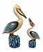Hand Painted Pelican Bird with Baby Figurine 11.75