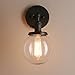 Pathson Hardwired Wall Sconce with Clear Globe Glass and Switch, Vintage Bathroom Vanity Light Wall Lamp Farmhouse Wall Light Fixtures for Loft Bathroom Bedroom