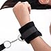 Under Bed Restraint System Kit - Adjustable Straps Fit Almost Any Size Mattress - Bondageromance Kit with Ankle Cuffs HandCuffs Soft & Comfortable for Couples Adventure, Black Erotic Products