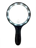 Sunfyre Tek Ultra Bright 10 LED Light Jumbo 2 Lens Hand Held Magnifying Glass (1.8X and 2.5X Zoom Magnification) 5.5-inch and 1-inch Lens