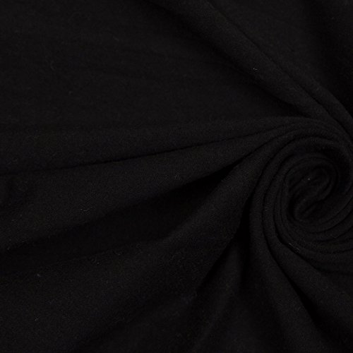 Cotton Lycra Jersey Knit Fabric - 10 OZ BY FABRICGENIE-BLACK