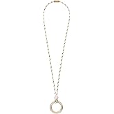 STBL Eyeglass Holder Necklace Ring Glasses Holder Strap Chain Loop Ring Reading Sunglasses Necklace for Women Men (Beige White)