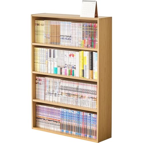 萩原 本棚 コミックラック スリム 【 コミック 約156冊分 】薄型 4段 単品 幅 60 奥行 17 高さ 89 ナチュラル RCC-1507NA