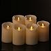 AIR ZUKER C-Cell Flameless Candles Super-Long Battery Life Dancing Flame Wax Pillar LED Candle with Timer and 10-Key Remote - Set of 6