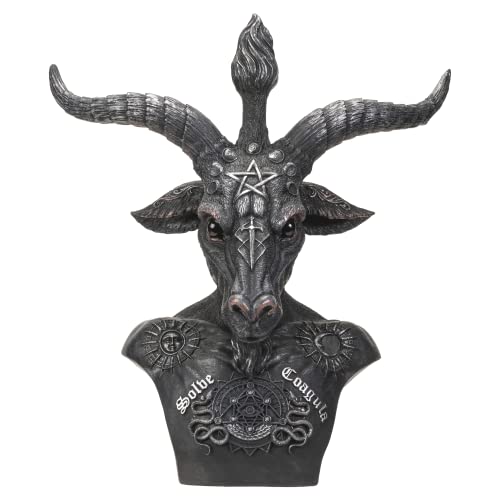 SUMMIT COLLECTION Baphomet Bust Celestial Prince of Beast Sabbatic Goat 13.5 Inch Tall Pentagram Statue