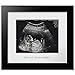 Premium Wood Sonogram Sized Photo Frame Nursery Decor Expecting New Parent Baby Shower Keepsake (Black Silver)