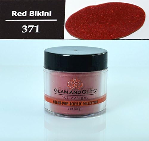 Glam and Glits - Color pop acrylic powder 1 oz - # 371 RED BIKINI. Buy 5 (any color) get 1 DIAMOND super fast drying Top Coat 0.5 oz FREE