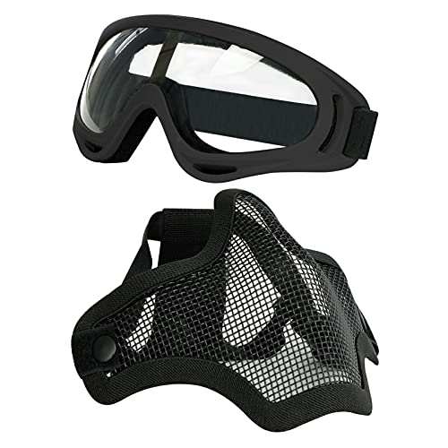 BRXR Skull Mask Full Face Tactical Masks With PC Lens Eye Protection Paintball Helmet Breath Guard