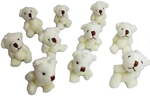 10pc Mini Plush Teddy Bear Craft Doll 4cm - The Toy Explorer Brand Product (Tan)